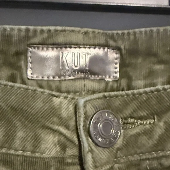 Kut from the Kloth Olive Green Straight Leg Pants corduroy - Picture 2 of 4
